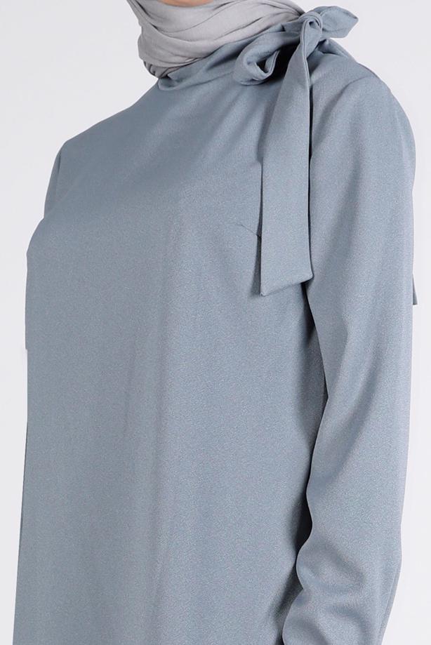 Hijab clothing GREY ALVINA CREPE BLOUSE T 43381 - TRENDTESETTÜR
