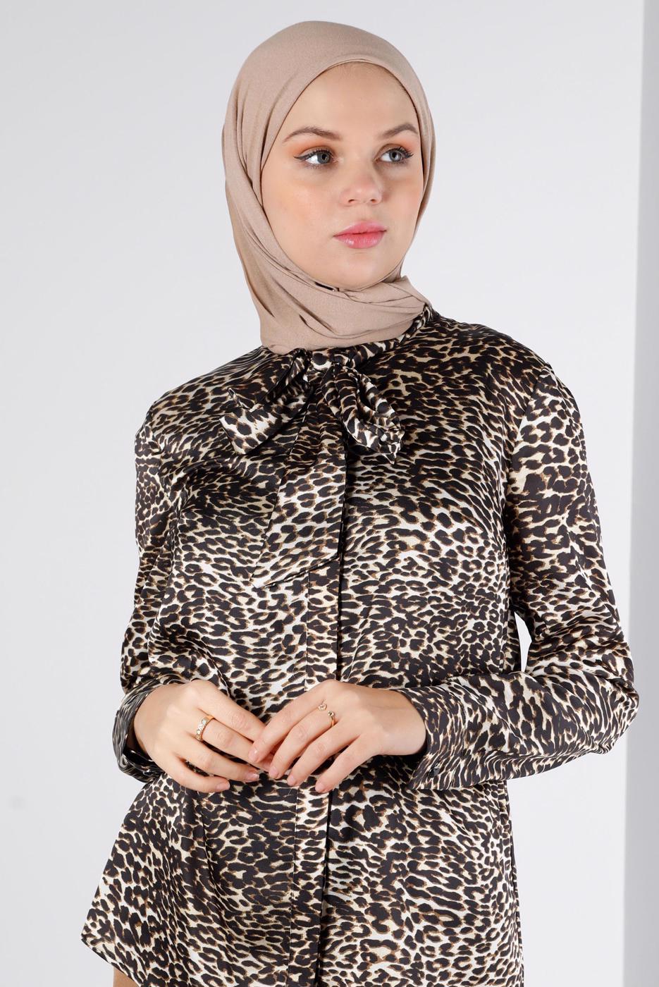 Hijab clothing BROWN ALVINA SATIN BLOUSE T 43410