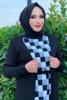 Tesettür giyim SİYAH UZUN TRİKO HIRKA 02271 