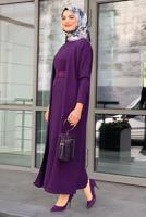Tesettür giyim MOR UZUN TRİKO HIRKA 02271 