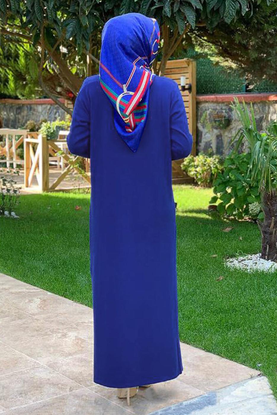 Tesettür giyim LACİVERT UZUN TRİKO HIRKA 02271 