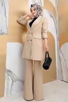 Vêtements hijab BEIGE VESTE REMBOURRÉE À BOUTONS T 0667