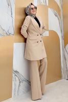 Vêtements hijab BEIGE VESTE REMBOURRÉE À BOUTONS T 0667