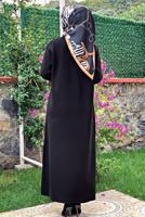 Tesettür giyim SİYAH DÜĞMELİ TRİKO HIRKA 11391 