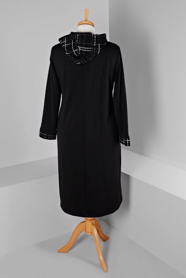Hijab clothing BLACK ALVINA HOODED JACKET T 20326 - TRENDTESETTÜR