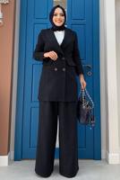 Tesettür giyim SİYAH DÜĞMELİ KAŞE CEKET 4077