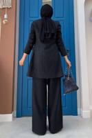 Tesettür giyim SİYAH DÜĞMELİ KAŞE CEKET 4077