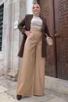 Tesettür giyim KAHVE DÜĞMELİ KAŞE CEKET 4077