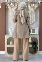 Tesettür giyim VİZON DÜĞMELİ KAŞE CEKET 4077