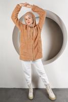 Hijab clothing ORANGE HOODED TEDDY JACKET 50003