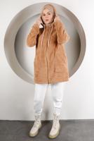 Hijab clothing ORANGE HOODED TEDDY JACKET 50003