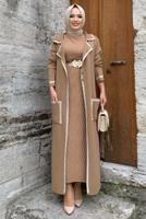 Hijab clothing TABA BUTTONED KNITWEAR CARDIGAN WITH POCKET 50222