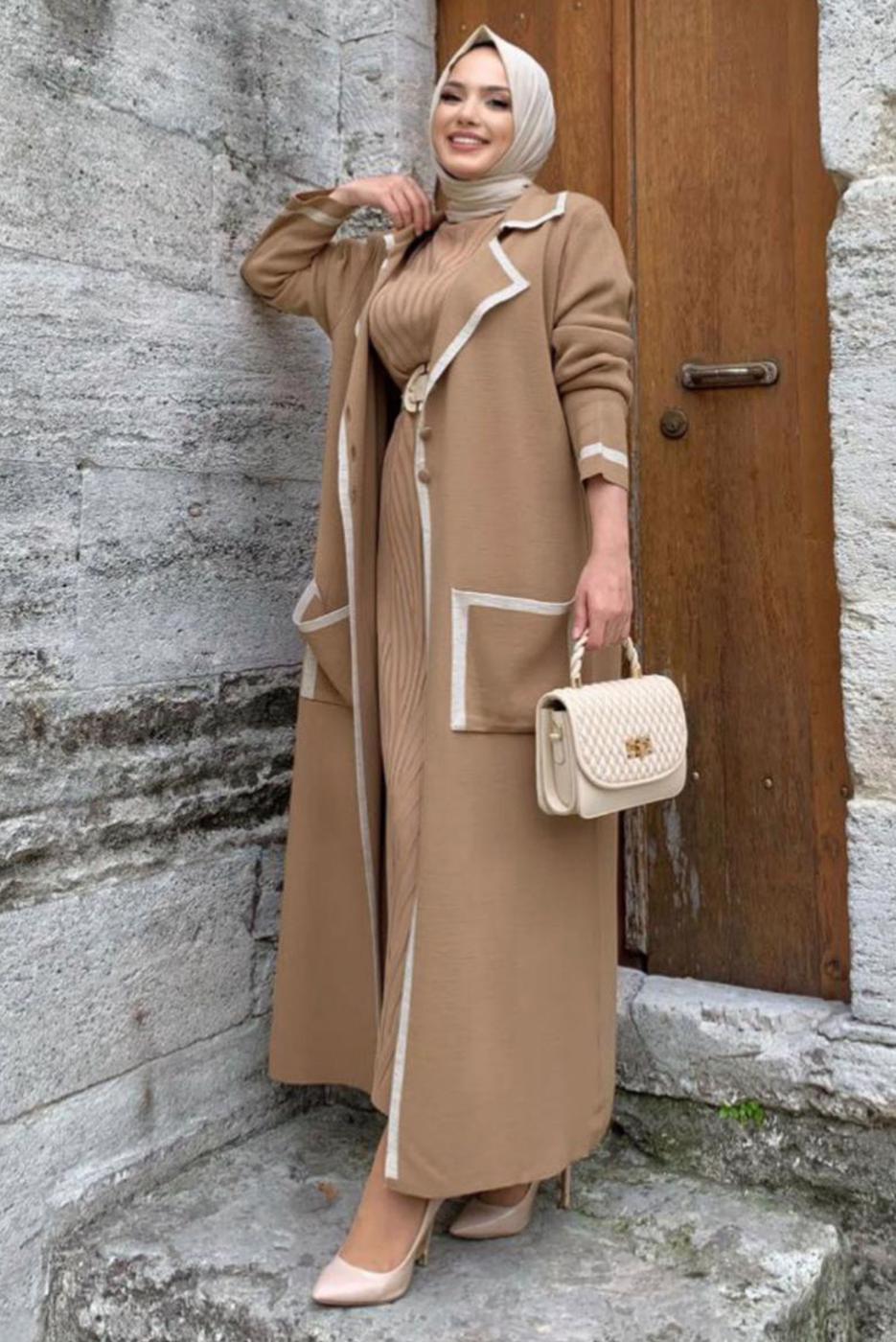 Hijab clothing TABA BUTTONED KNITWEAR CARDIGAN WITH POCKET 50222