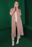 Tesettür giyim PUDRA DESENLİ TRİKO HIRKA 5316