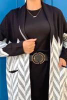 Tesettür giyim SİYAH DESENLİ TRİKO CEKET 5622 