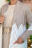 Tesettür giyim VİZON DESENLİ TRİKO CEKET 5622 