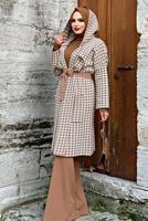 Tesettür giyim TABA KAZAYAĞI DESENLİ HIRKA 73102