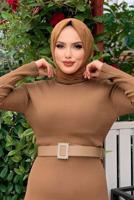 Hijab clothing TABA CORDUROY KNITWEAR DRESS T 0014