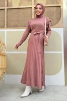 Vêtements hijab ROSE ROBE EN MAILLE PLISSÉE À VOLANTS T 40222