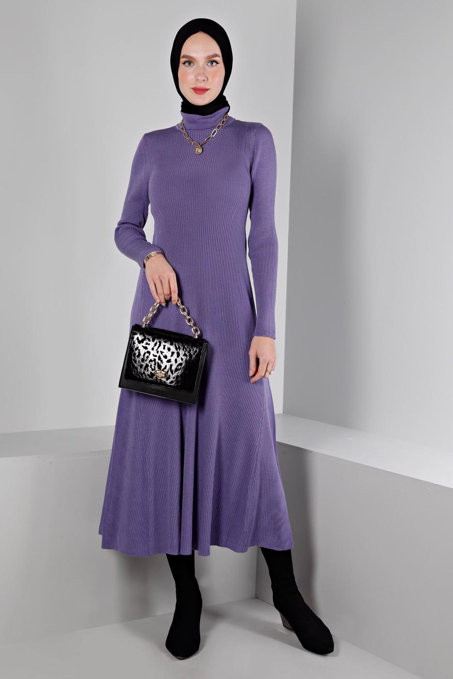 Hijab clothing PURPLE ALVINA KNITWEAR DRESS T 43202