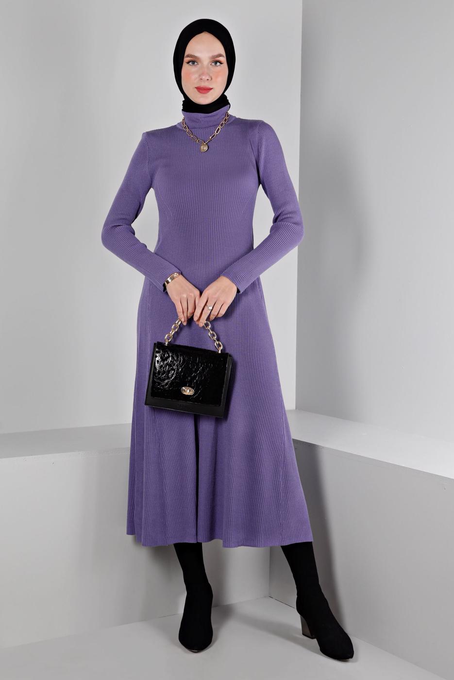 Hijab clothing PURPLE ALVINA KNITWEAR DRESS T 43202