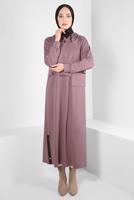 Tesettür giyim PEMBE ALVİNA KAPÜŞONLU ELBİSELİ TAKIM T 43320