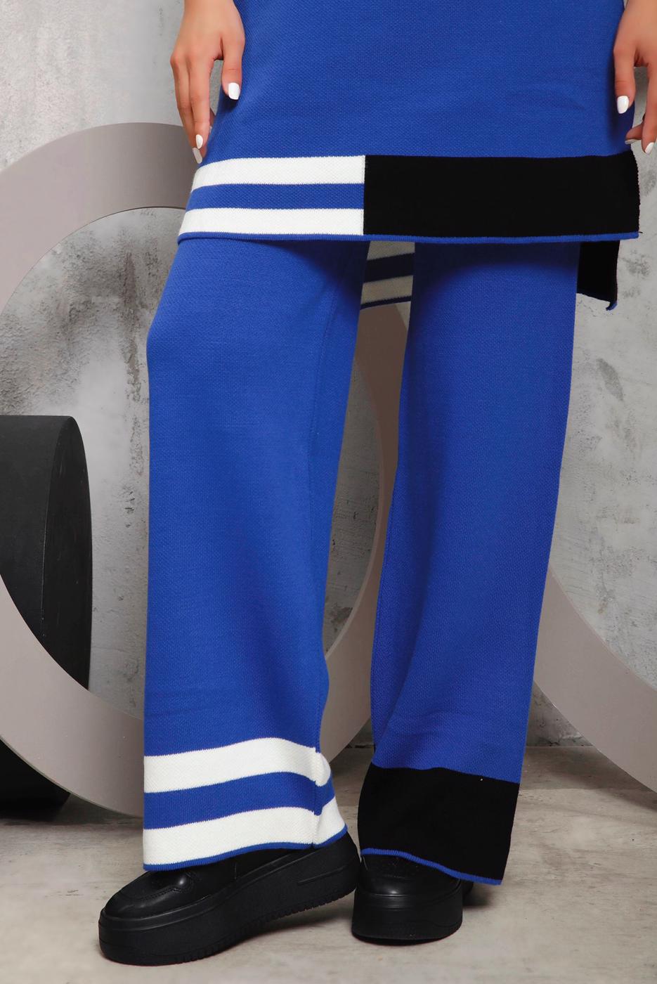 Tesettür giyim LACİVERT ETEK UCU ŞERİTLİ PANTOLONLU TAKIM 1292 