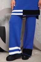 Tesettür giyim LACİVERT ETEK UCU ŞERİTLİ PANTOLONLU TAKIM 1292 