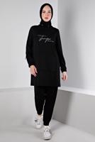 Hijab clothing BLACK ALVINA PRINTED TRACKSUIT SET T 43365