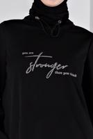 Hijab clothing BLACK ALVINA PRINTED TRACKSUIT SET T 43365