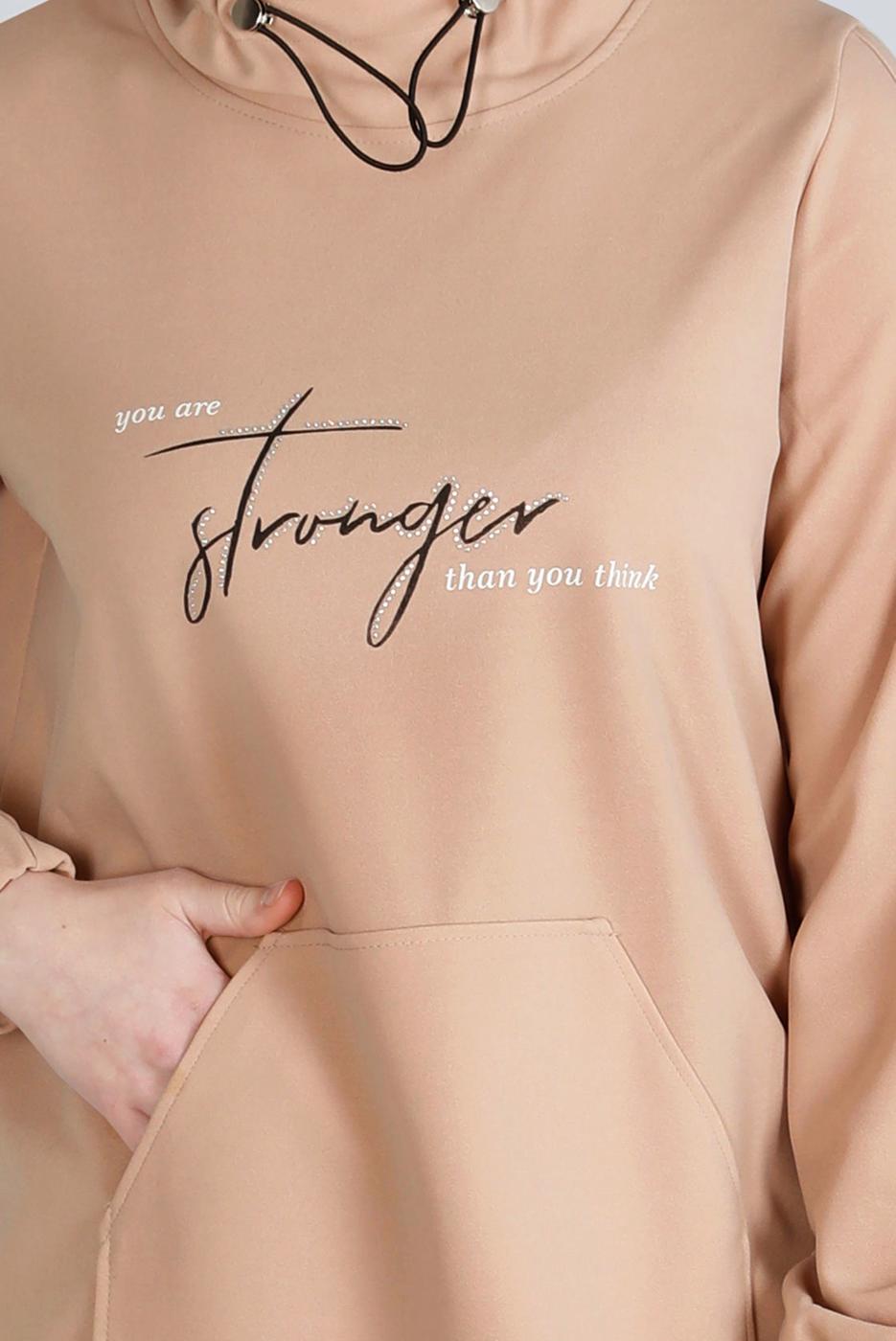 Hijab clothing BEIGE ALVINA PRINTED TRACKSUIT SET T 43365