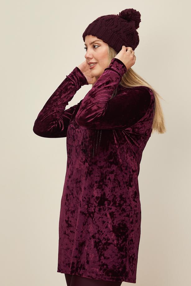 Tesettür giyim BORDO T 43451 ALV NEW DESTİNY EŞOFMAN TUNİK 40/46 TEK38 - TRENDTESETTÜR