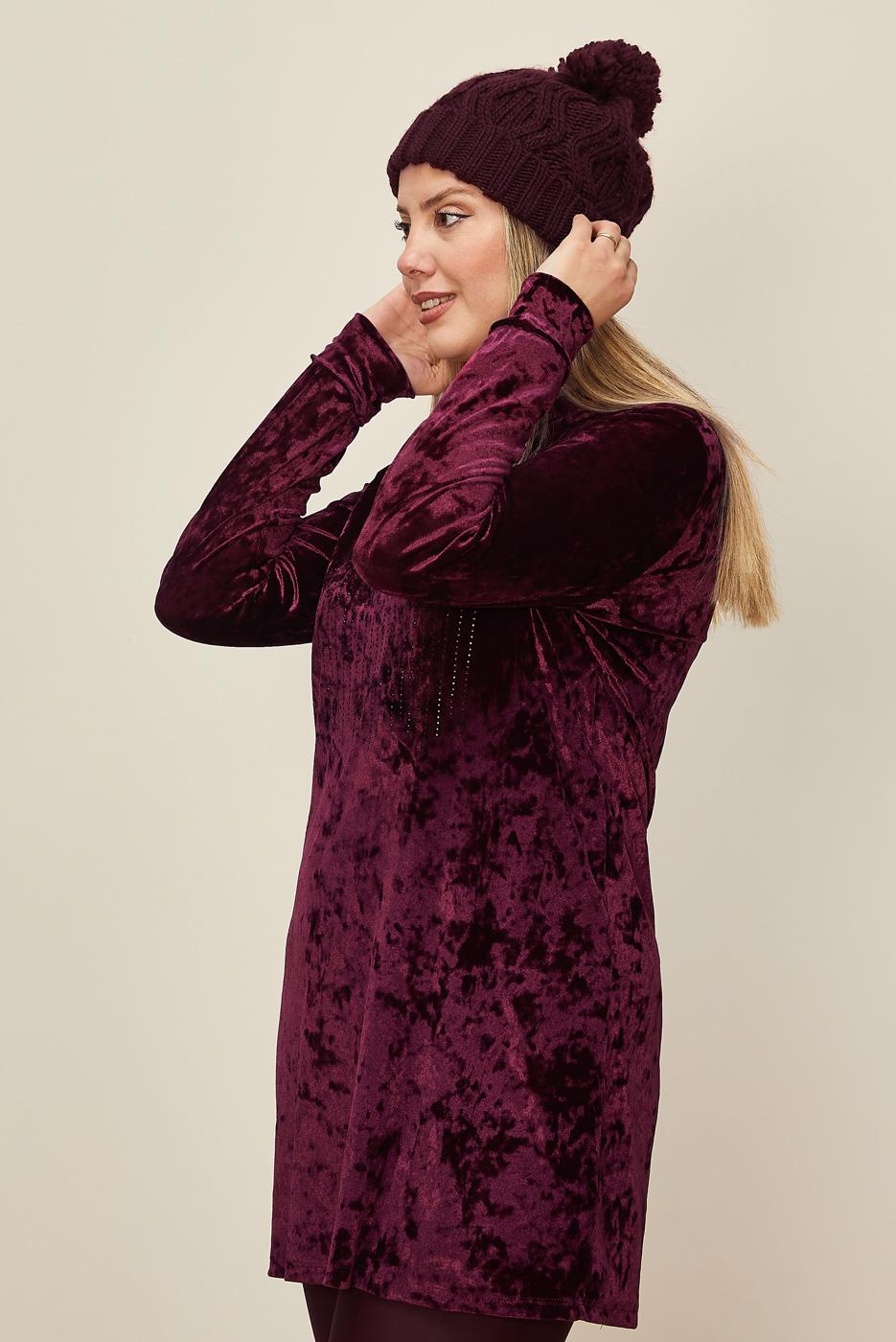 Tesettür giyim BORDO T 43451 ALV NEW DESTİNY EŞOFMAN TUNİK 40/46 TEK38