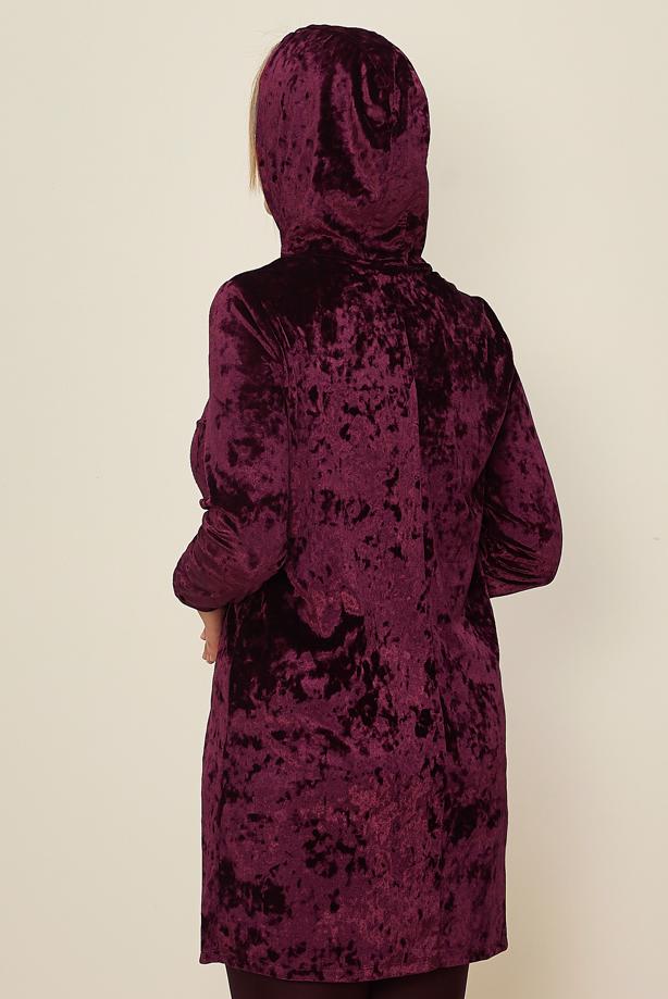 Tesettür giyim BORDO T 43451 ALV NEW DESTİNY EŞOFMAN TUNİK 40/46 TEK38 - TRENDTESETTÜR