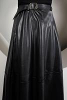 Tesettür giyim SİYAH KEMERLİ DERİ ETEK 4611