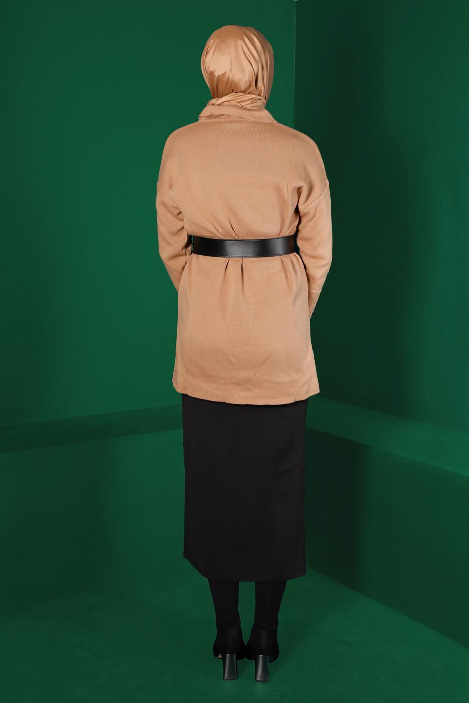 Tesettür giyim SİYAH LİKRALI ETEK 4701 