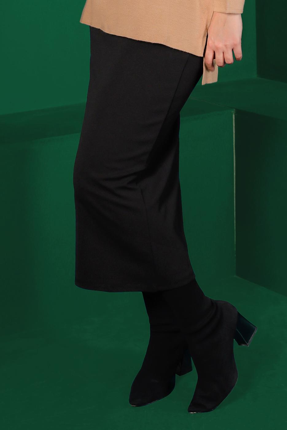 Tesettür giyim SİYAH LİKRALI ETEK 4701 