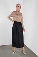 Tesettür giyim SİYAH ALVİNA BAĞCIKLI SÜET ETEK 60111	