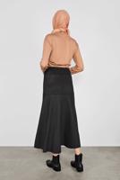 Tesettür giyim SİYAH ALVİNA DÜĞMELİ SÜET ETEK 60115	