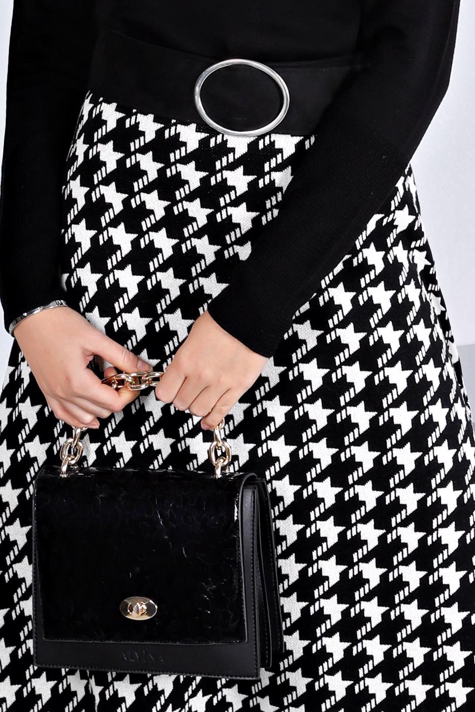 Tesettür giyim SİYAH ALVİNA TRİKO ETEK T 60320