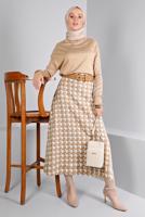 Tesettür giyim KAHVE ALVİNA TRİKO ETEK T 60320