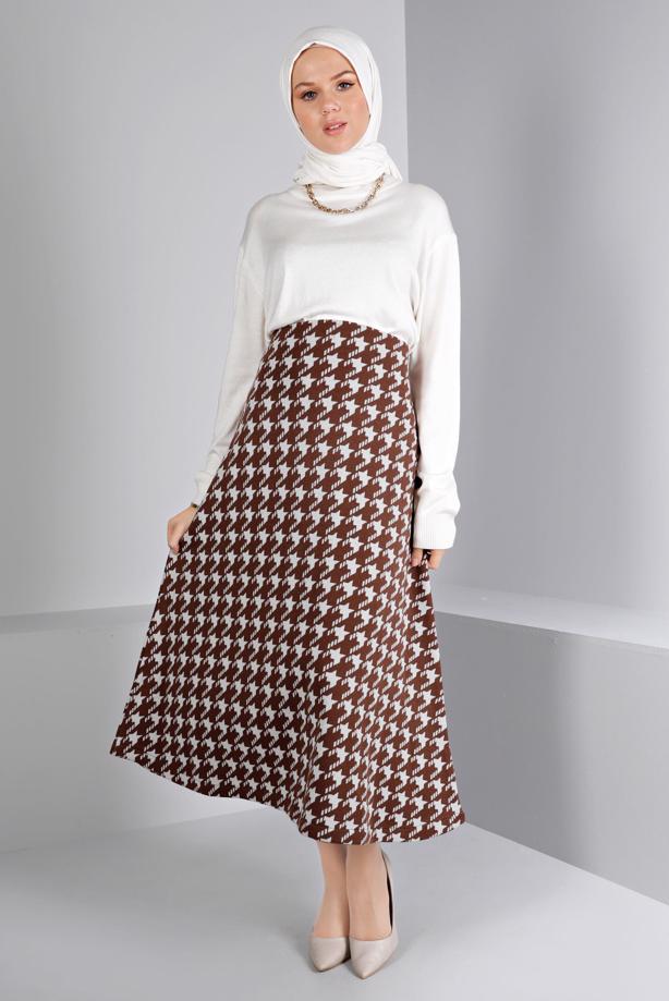 Vêtements hijab BRUN ALVINA JUPE EN TRICOT T 60320 - TRENDTESETTÜR