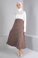 Tesettür giyim KAHVE ALVİNA TRİKO ETEK T 60320
