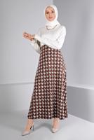 Tesettür giyim KAHVE ALVİNA TRİKO ETEK T 60320