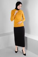 Tesettür giyim SİYAH ALVİNA TRİKO ETEK T 60321