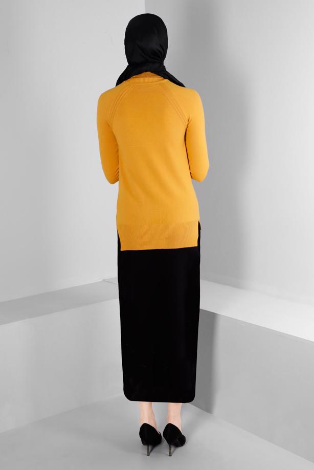 Tesettür giyim SİYAH ALVİNA TRİKO ETEK T 60321 - TRENDTESETTÜR