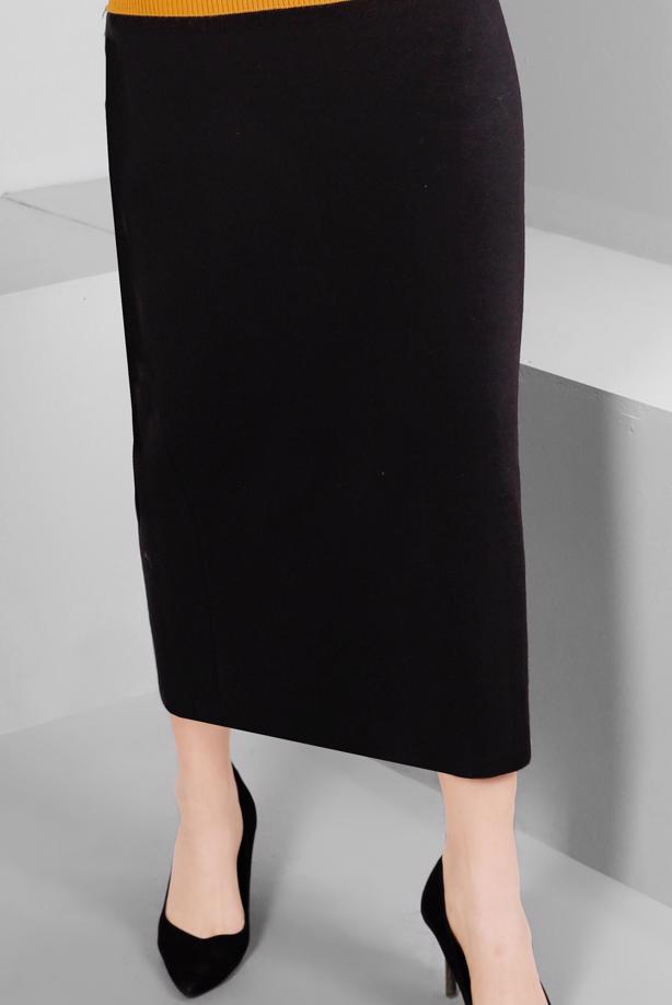 Tesettür giyim SİYAH ALVİNA TRİKO ETEK T 60321 - TRENDTESETTÜR