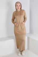 Tesettür giyim KAHVE ALVİNA TRİKO ETEK T 60321