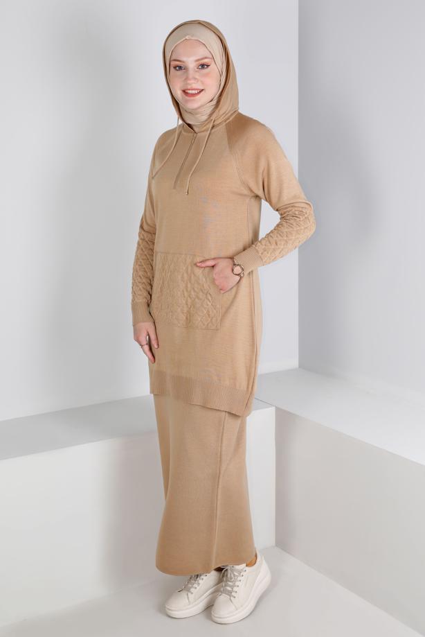 Vêtements hijab BRUN ALVINA JUPE EN TRICOT T 60321 - TRENDTESETTÜR