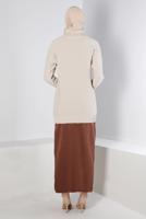 Tesettür giyim KAHVE ALVİNA TRİKO ETEK T 60321